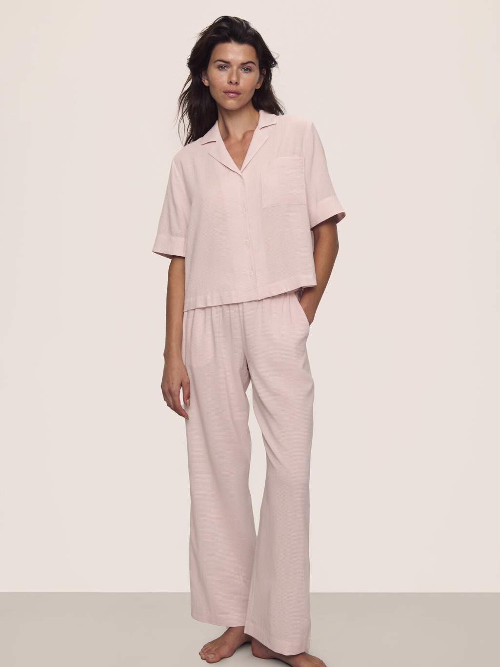 Nwt Eberjey Pajama Top Xs Nautico Striped Pink Soft Lounge Sleepwear